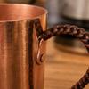 Polished Handmade Copper Cup Loop Handle Tapered Reusable Drinkware