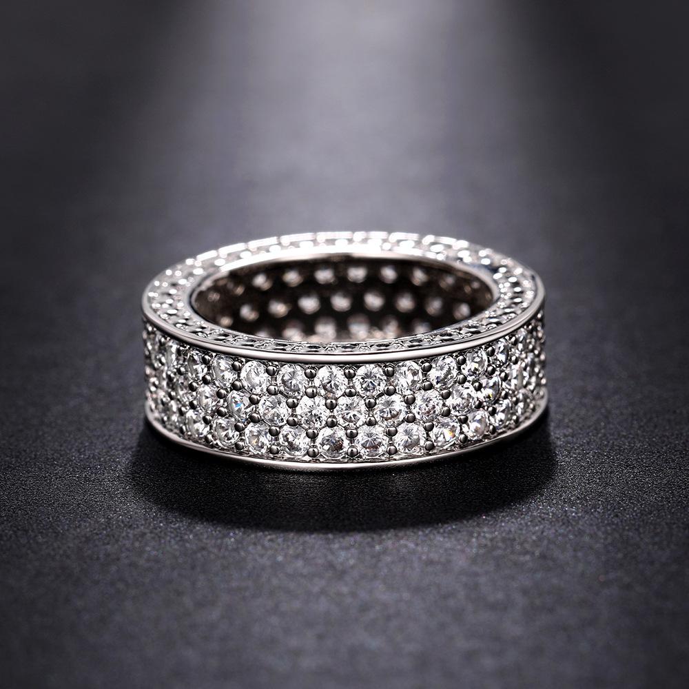 Cao Shi Korean Style Starry Zircon Multi-row Ring
