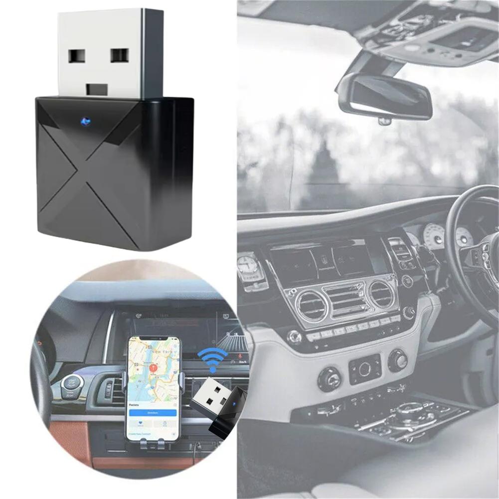 1PCS Bluetooth 5.0 USB Mini Stereo Audio Receiver Transmitter Adapter Kit AUX 3.5mm Wireless Fo S5N9