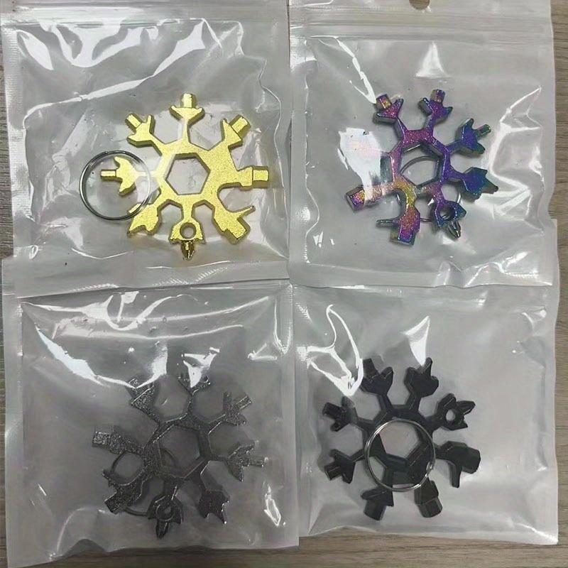 18-in-1 Schneeflocken-Schraubenschlüssel aus Edelstahl Multi-Tool Beliebt tragbar Stahl Kreativ Outdoor Fahrradreparaturwerkzeug Eine Flasche öffnen