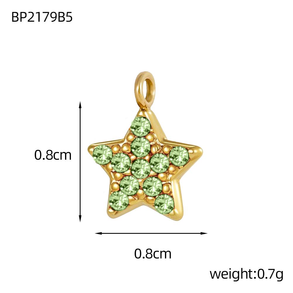 

CARLIDANA DIY Handmade Moon Stars Colorful Zircon Accessories Charm Stainless Steel Gold Plated Pendant Fashion Jewelry Necklace