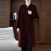 100% Wool Women Coat TIDENOVEL Autumn Wool Long Coat Handmade Pea Coat Winter Warm Wool Long Jacket Overcoat