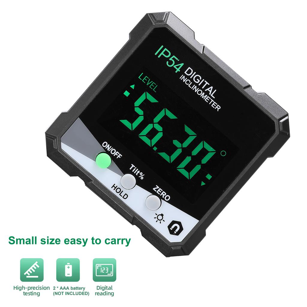 IP54 4  degrees  Portable Digital Inclinometer LCD Backlight Digital Protractor Slope Meter Digital Angle Ruler Single Side Magnetics Multifunctiona