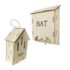 Tree Hanging Wooden Bat House, Outdoor Bat Shelter In Wood Construction with Front Opening Detail and Yard Use