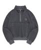 KIRSH Pigment Washed High-Neck Half Zip-Up [Charcoal]