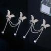 1 pair Luxury Rhinestone Butterfly Earrings Zinc Zinc Alloy Shiny Temperament Eardrops  Women