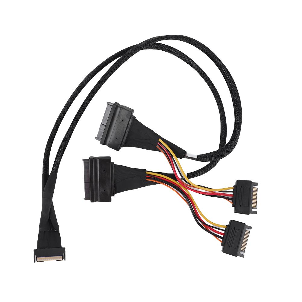 SlimSAS 8X To 2*U.2 NVMe Adapter SlimSAS Data Line SFF8654(8i) To 2*SFF-8639 NVME(U.2) Patch Cord