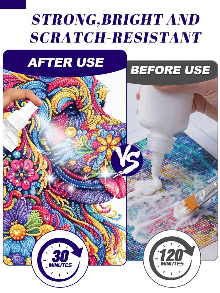 Spray Sigillante per Pittura Diamante 150ml Finitura Lucida Trasparente Colla Fissaggio Perline per Puzzle Diamond Art Artigianato Fai-da-te Protezione Lucentezza