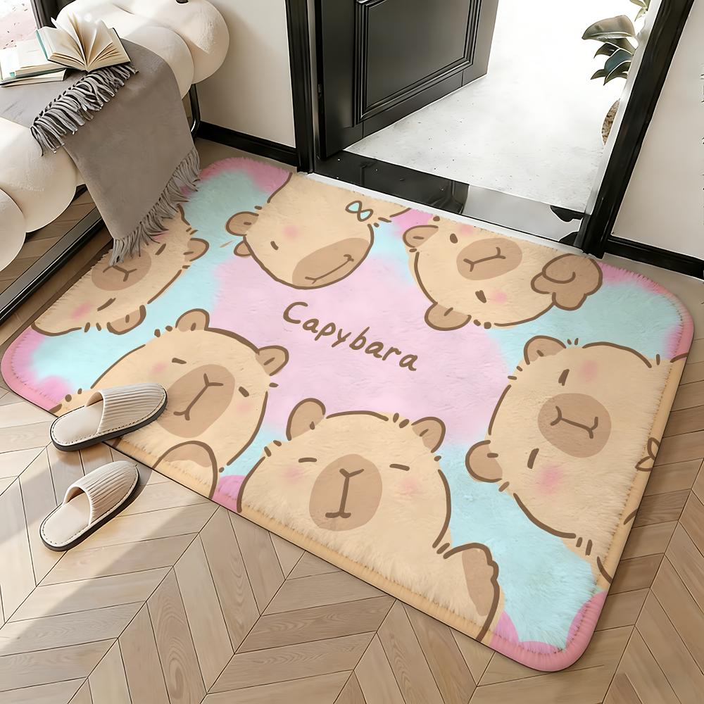 Soft Absorbent Non-Slip Rug Animal Capybara Floor Mat Home Decor Doormat Bedroom Floor Mat Shower Carpet