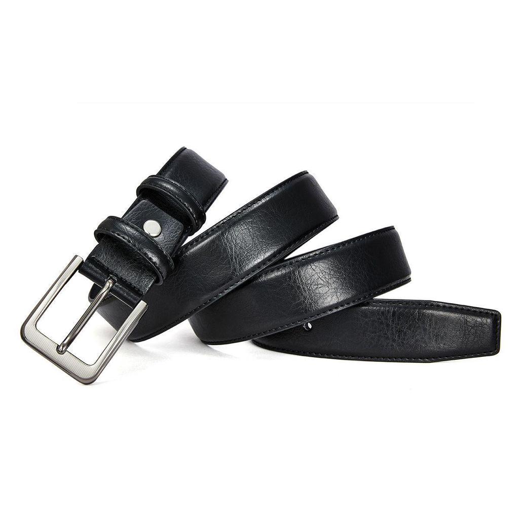 Men's Genuine Leather Belt - High-End Business & Casual Style, Needle Buckle, Suitable for Middle-Aged and Young Men.