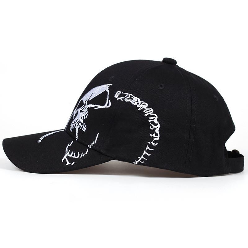 Skull Embroidered Baseball Cap With Adjustable Fit For Outdoor Sports And Sun Protection