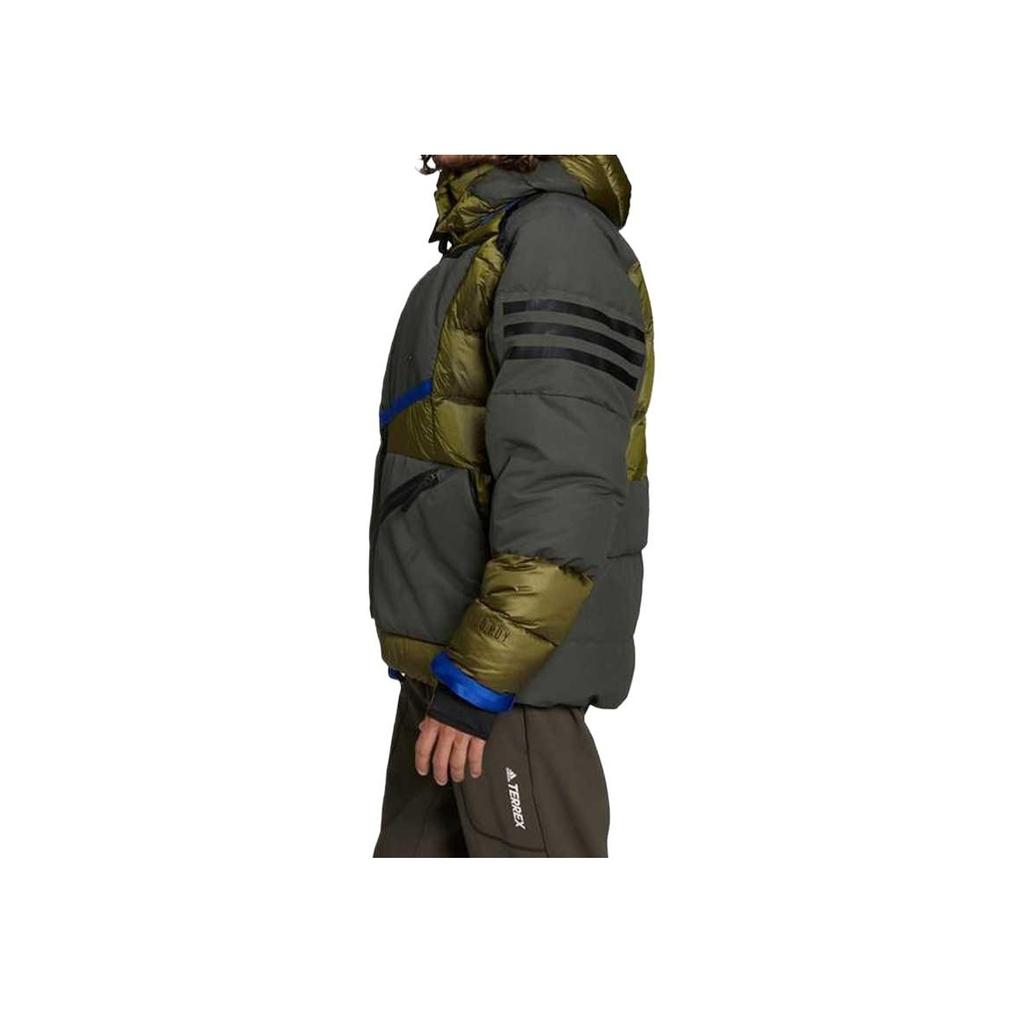 Adidas Terrex Minimalist Letter Sports Casual Windproof Warm Hooded Down Jacket Men Jacket Green GQ3694