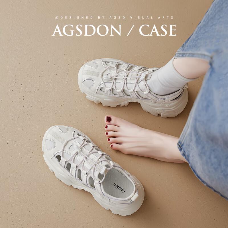 Agsdon Women s L242040 Hollow Breathable Sport Wading Sandals 38