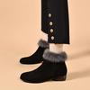 Women's Winter Boots Luxury Ankle Casual  Warm Outdoor Wedge  Heel Short Comfortable Shoes For Women
