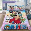 One Piece Straw Hat Crew Full Members 2 Bedding Set, 1 Duvet Cover & 2 Pillowcases, Suitable for Home Decor, Ideal Gift for Fans