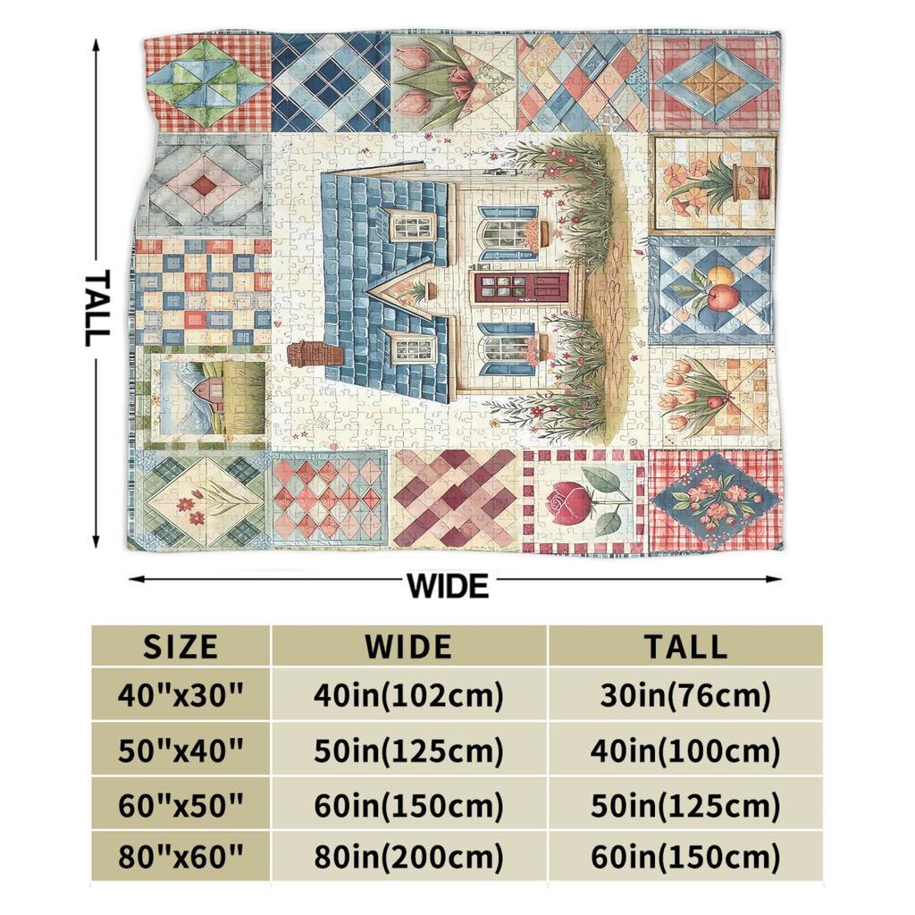 Coperta Morbida Trapuntata a Forma di Casa per Bambini e Adulti, Coperta in Flanella per Divano, Poltrona, Letto, Design Super Caldo, Copriletto