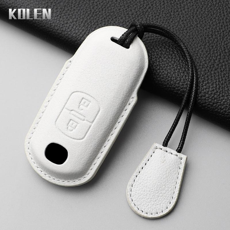 Leather Car Key Case Cover Shell For Mazda 2 3 6 Atenza Axela Demio Cx-5 Cx5 Cx-3 Cx3 Cx7 Cx-7 Cx-9 Cx9 Mx5 2 3 Buttons Keychain