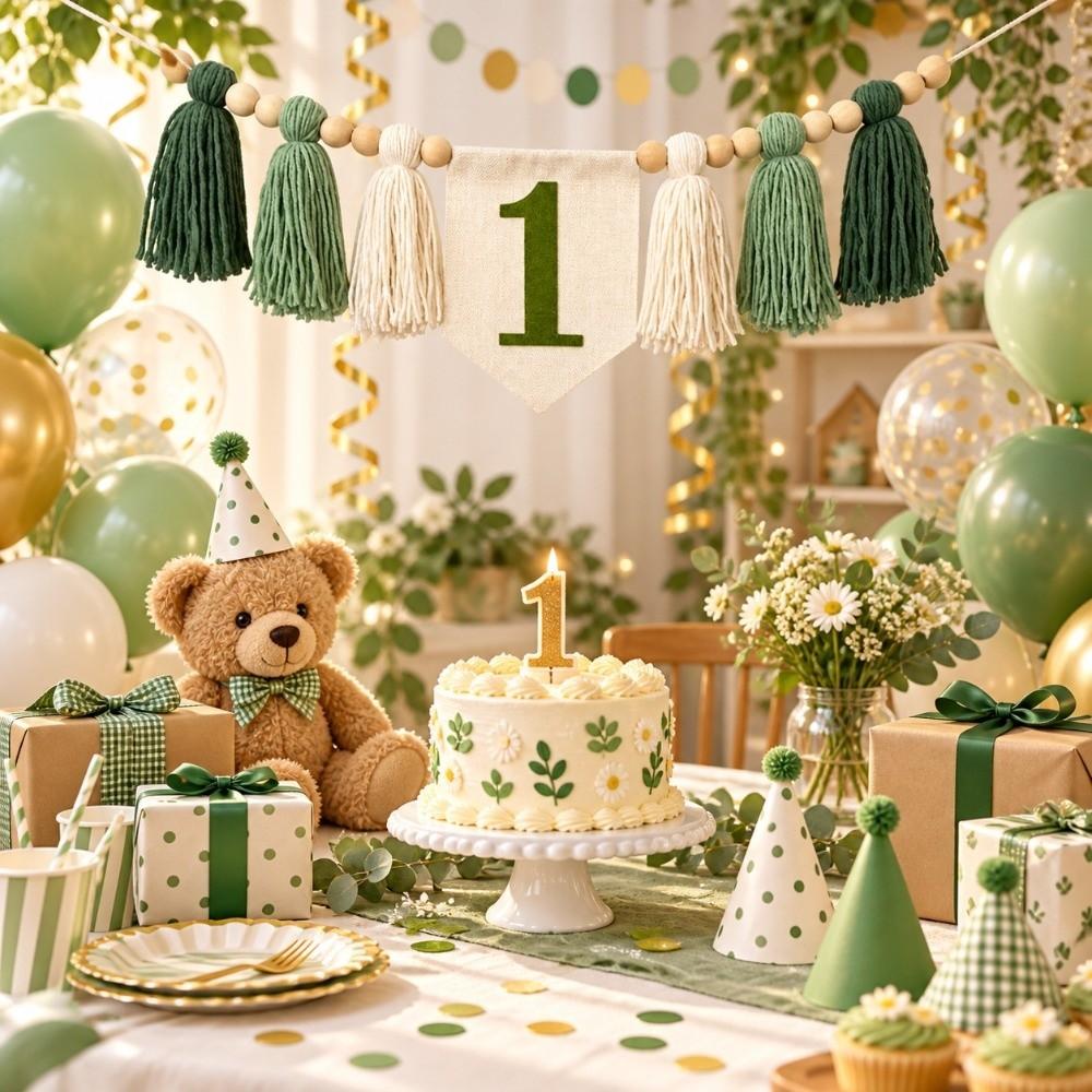 First Birthday Theme First Birthday Banner Boho-Style High Chair Banner For First Birthday