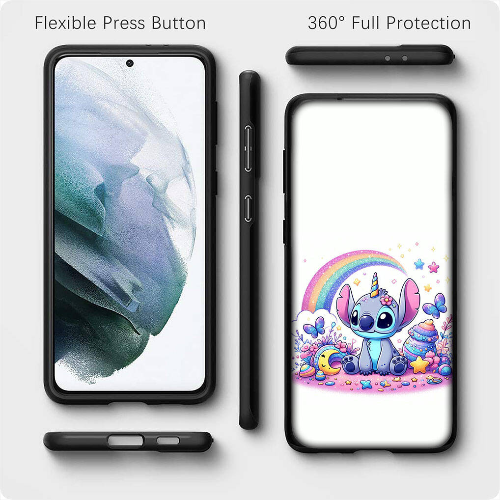 For Samsung Galaxy S25 S24 S23 S22 Ultra FE Plus A17 A37 A57 A56 A55 A06 A16 A15 A36 A26 A35 A05 A25 A54 S8 Phone Case Lilo Cartoon Stitch Lovely Cute