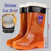 Men's Tan Quick-Dry High-Top Rain Boots - Waterproof, Non-Slip, No-Mesh Rubber Shoes