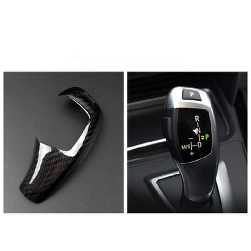 Car Real Carbon Fiber Gear Knob Decoration for BMW E46 E60 E90 F10 F30 F20 F20 X1 3 GT Z4 Series Can Only Fit Left Hand Drive
