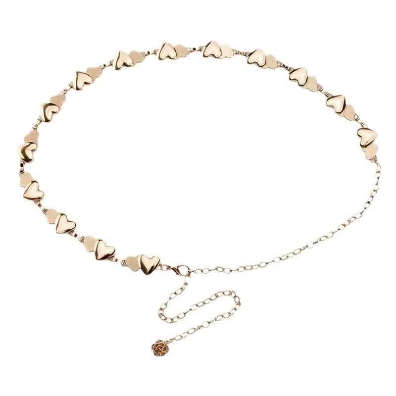New Metal Love Chain Women's Fashionable Versatile Body Chain Dress Decoration High-end Waist Chain Women