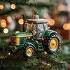 1/3Pcs Christmas Pendant Tractor Wearing Xmas Hat Charm Ornament Snowy Roof Farmhouse Holiday Style Hanging Ornament