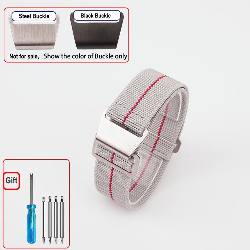60s French Troops Parachute Bag Elastic Watch Strap 18 20mm 22mm Nylon Watchbands Man's Universal Ballistic Fabric Wristband