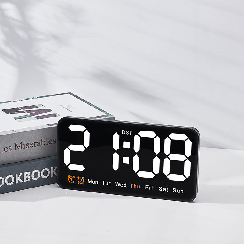 Wall-Mounted & Stand-Up Large Screen Clock with Temperature Display and Alarm Function for Living Room 6638