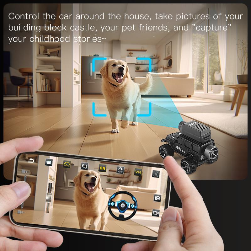 KF32 1:64 RC Mini Climbing Car With LED Light and HD Camera Radio Remote Control Cars Alloy Toy For Kids Christmas Holiday Gifts
