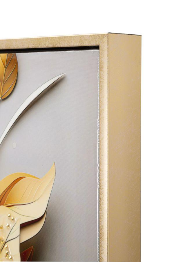 Lackiertes Wandbild mit Rahmen Flora M 42X3,5X62