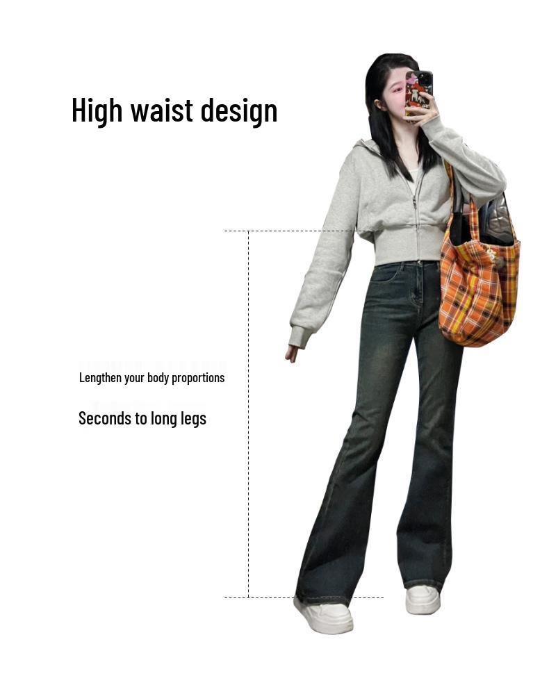 Women's Slim Gray Jacket - 2025 New Spring/Autumn Korean Style Waist-Hugging Sweatshirt