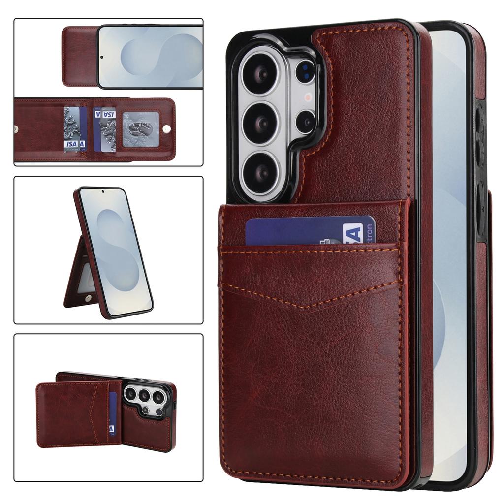 Leather Wallet Case for Samsung Galaxy S23 S24 S25 S26 Ultra Plus A57 A37 A56 A36 A26 A16 A55 Leather Card Holder Cover Stand