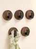 Walnut Wood Coat Rack Hooks Black Wall Hangers for Keys Clothes Bathroom Robe & Towels Entryway Organization Without Drilling