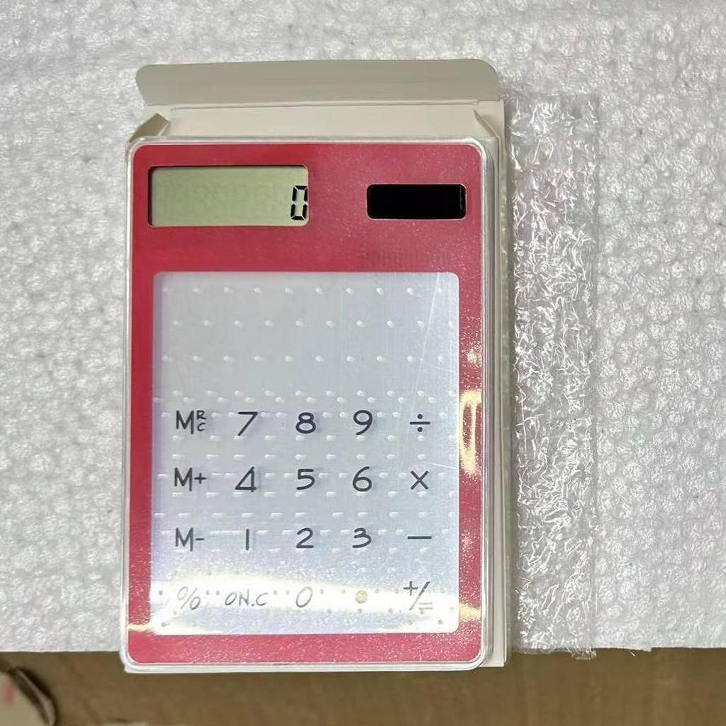 Solar-Powered Transparent Touch Screen Calculator with Custom Logo for Student and Business Gifts