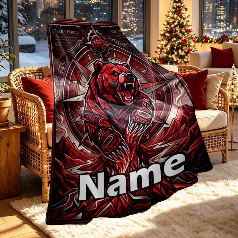 Custom Name Personalized North Sydney Bears Print Blanket, Home Decor, Bedroom, Sofa, Camping, Couch, Gifts for Birthday Christmas