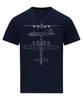 B17 Flying Fortress TShirt Technical Drawing Blueprint Bomber Aircraft USAF