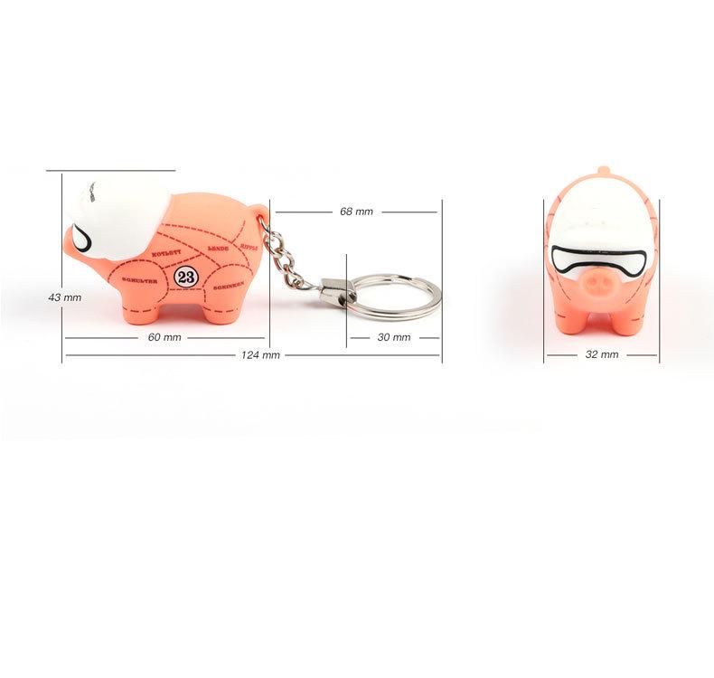 Pink Pig Car Key Shell & Chain for Porsche Cayenne, Panamera, Macan & 718