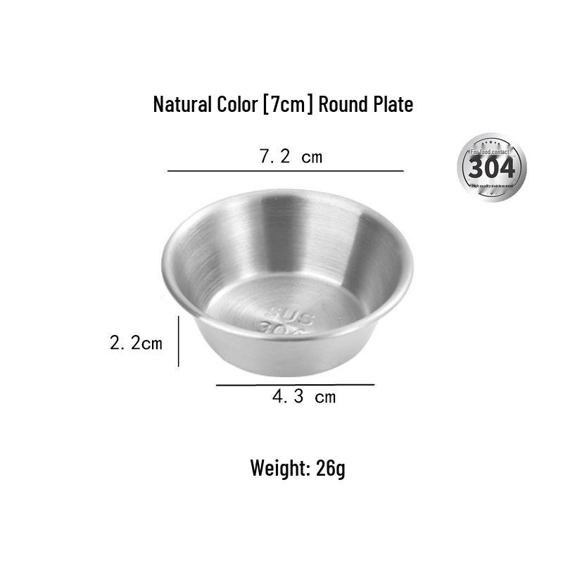 304 Stainless Steel Round Korean & Japanese Sauce Dish