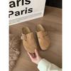 Sanxi leather new bag head Boken platform slippers women's half drag cork sole single shoes