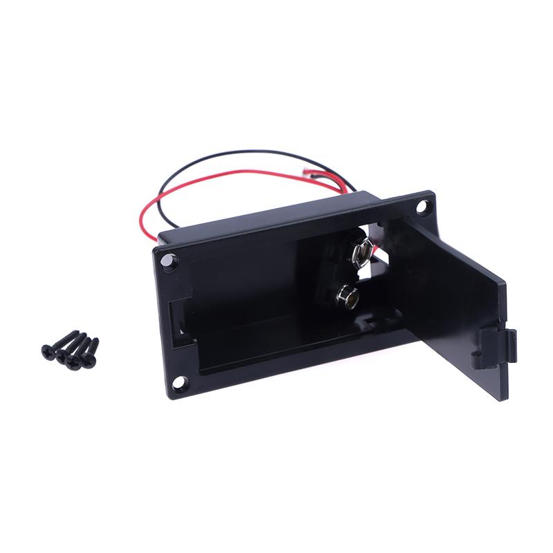 1 Set Diy Accessories 9V Battery Case Holder Cover Box For Acoustic Guitar Bass Pickup Black Guitar Parts
