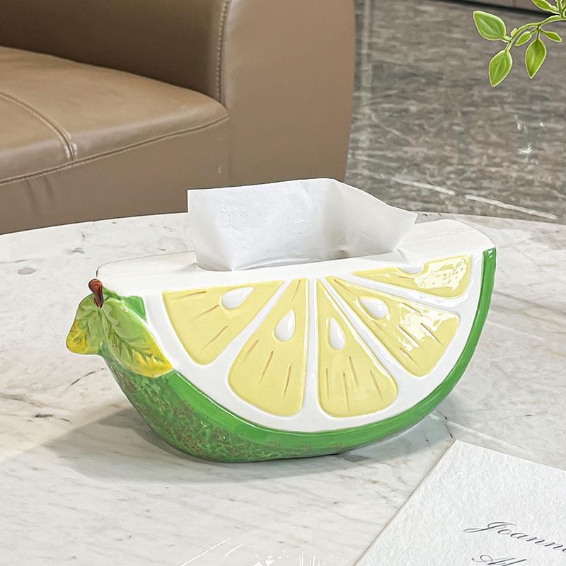 Simple lemon tissue box home living room luxury desktop creative fruit styling ornaments coffee table table paper storage box