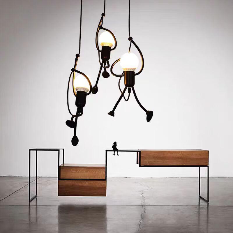 UOSU Nordic Industrial Iron Man Pendant Lamp