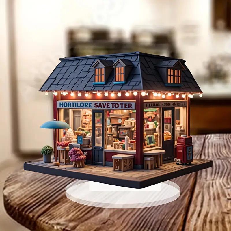 

2D Flat Modern Acrylic Desktop Decoration, with Base, Suitable for Wall Decoration, Porch, Room, Villa, Accents Home, Hallway, or Workplace - Rustic F 20*15cm