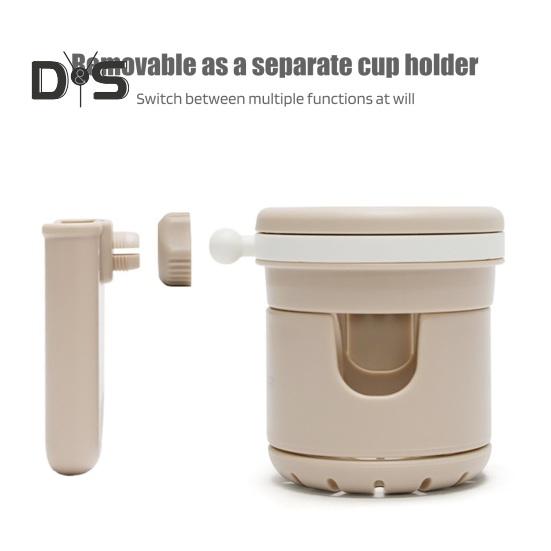 Retractable Stroller Cup Holder with Phone Bracket 3 in 1 Non Slip Firmly Grip Stroller Bar 360 Degrees Rotation Drink Holder for Scooter Bike Walker