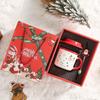 Christmas Ceramic Cup Souvenir Mug Creative Gift Box with Lid Spoon Couple Water Cup Christmas Gift Cup