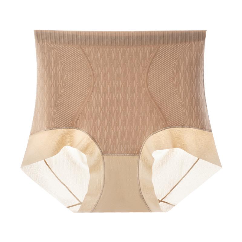 High-Waisted Seamless Jelly Tummy Control Panties - Women's Slimming, Hip-Lifting, Antibacterial Mulberry Silk, Light Shaping