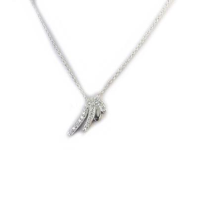 [M1682] - White 'Angel Wings' Silver Necklace