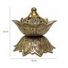 DSH Flower Design Dhoop Dani Brass Dhuna Loban Burner Round Dhooni