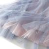 Qooth Women Shiny Fairy Tulle Gauze Skirt Elegant Sweet Elastic Waist Midi Mesh Skirt Ankle Length QT2201